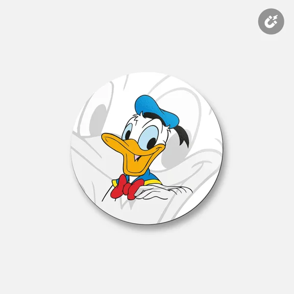 Donald Duck Cartoon School | 4'' X 4'' Round Decorative Magnet