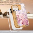 thumbnail image 2 of Dteck for iPhone 15 Case, 3 in 1 Heavy Duty Hybrid Hard PC Rugged Marble Pattern Protective Cover for Apple iPhone 15,07#-Pink, 2 of 6