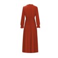 thumbnail image 3 of IROINNID Long Sleeve Dress for Women Fall Dress Full-Length Formal Dress Spring V-Neck Solid Slimming Long Sleeve Dress,Red, 3 of 5
