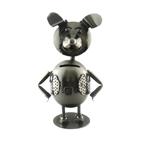 - Metal Eco Friendly Happy Puppy Dog Piggy Bank Character