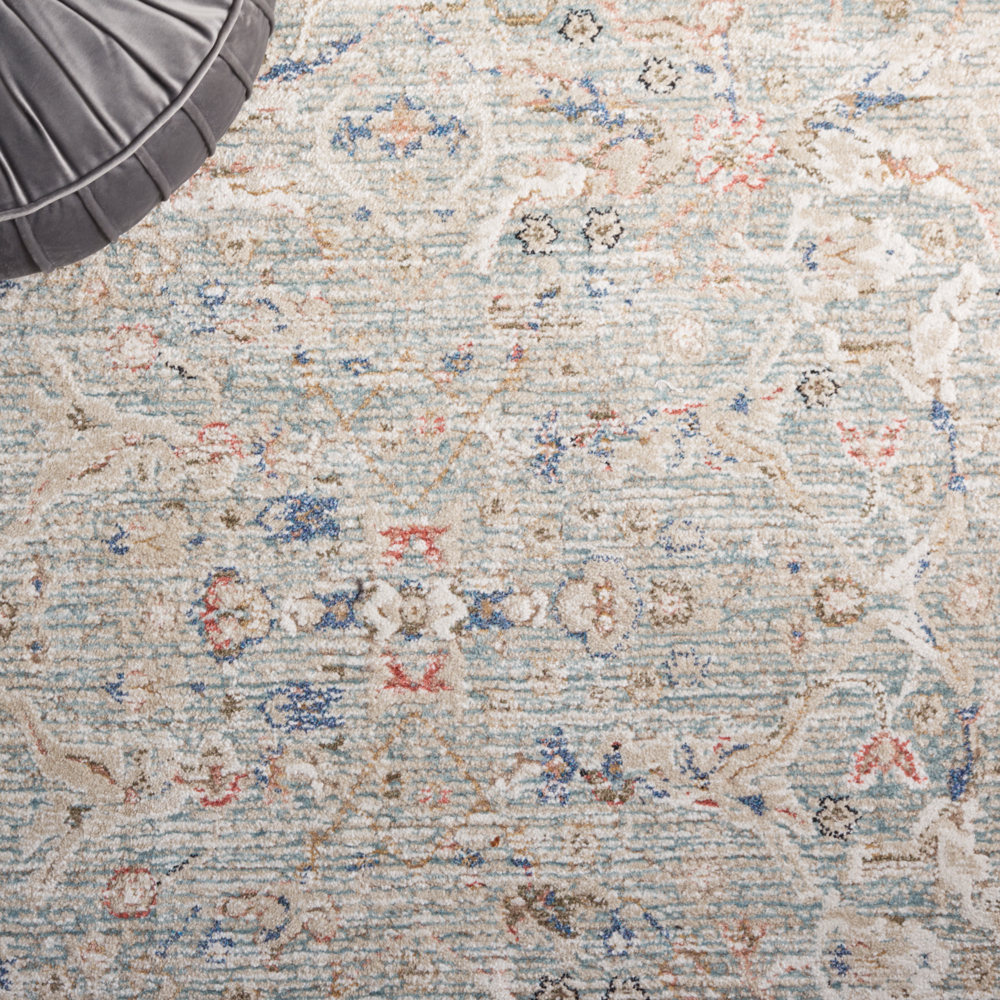 SAFAVIEH Vivaldi Petrina Abstract Area Rug, Ivory/Navy, 6'7" x 6'7" Square