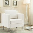 thumbnail image 4 of SZLIZCCC Modern Velvet Accent Chair, Single Sofa Chairs Armchair with Square Arm, Upholstered Accent Chairs for Living Room, Bedroom, Apartment, 4 of 8