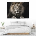 thumbnail image 3 of ONETECH  Lion Tapestry, Wild Animal African Lion on Black Background, Tapestries Wall Hanging for Bedroom Living Room Collage Dorm Room, 3 of 7