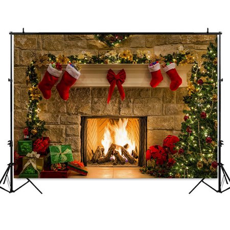 Download 10x7ft 7x5ft 5x3ft Christmas Fireplace Red Socks Backdrop Photography Background Cloth Decoration Walmart Canada Yellowimages Mockups