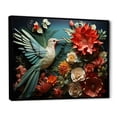 thumbnail image 2 of Designart "Coral Red Hummingbird euphony" Animals Floater Framed Canvas Print, 2 of 7