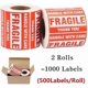 thumbnail image 4 of 2000 Fragile Stickers 4 Rolls 2" X 3" Fragile - Handle With Care - Thank You Shipping Labels Stickers (500 Labels/roll), 4 of 4