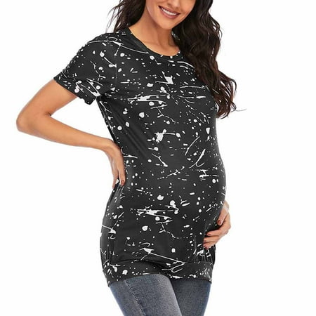 

Summer Savings Clearance! Edvintorg Maternity Clothes Pregnancy Women Fashion T Shirt Pregnancy Print Round Neck Short Sleeve Casual Maternity Shirt