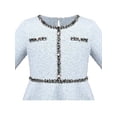 thumbnail image 6 of Girls Dress Blue Crewneck Pearl Tweed Elegant Vintage Long Sleeve Casual 6 Years, 6 of 9