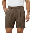 thumbnail image 2 of VV AVEORS Men'S Straight Leg Dress Shorts, Lightweight Breathable Casual Summer Elastic Waist Bermuda Shorts With Pockets Coffee L, 2 of 9