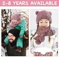 thumbnail image 7 of GMZW Kids Winter Hat Gloves Scarf Set, Girls Toddler Children Beanie with Pom Knit Neck Warmer Gaiter Mittens Fleece Lined Set, 7 of 7