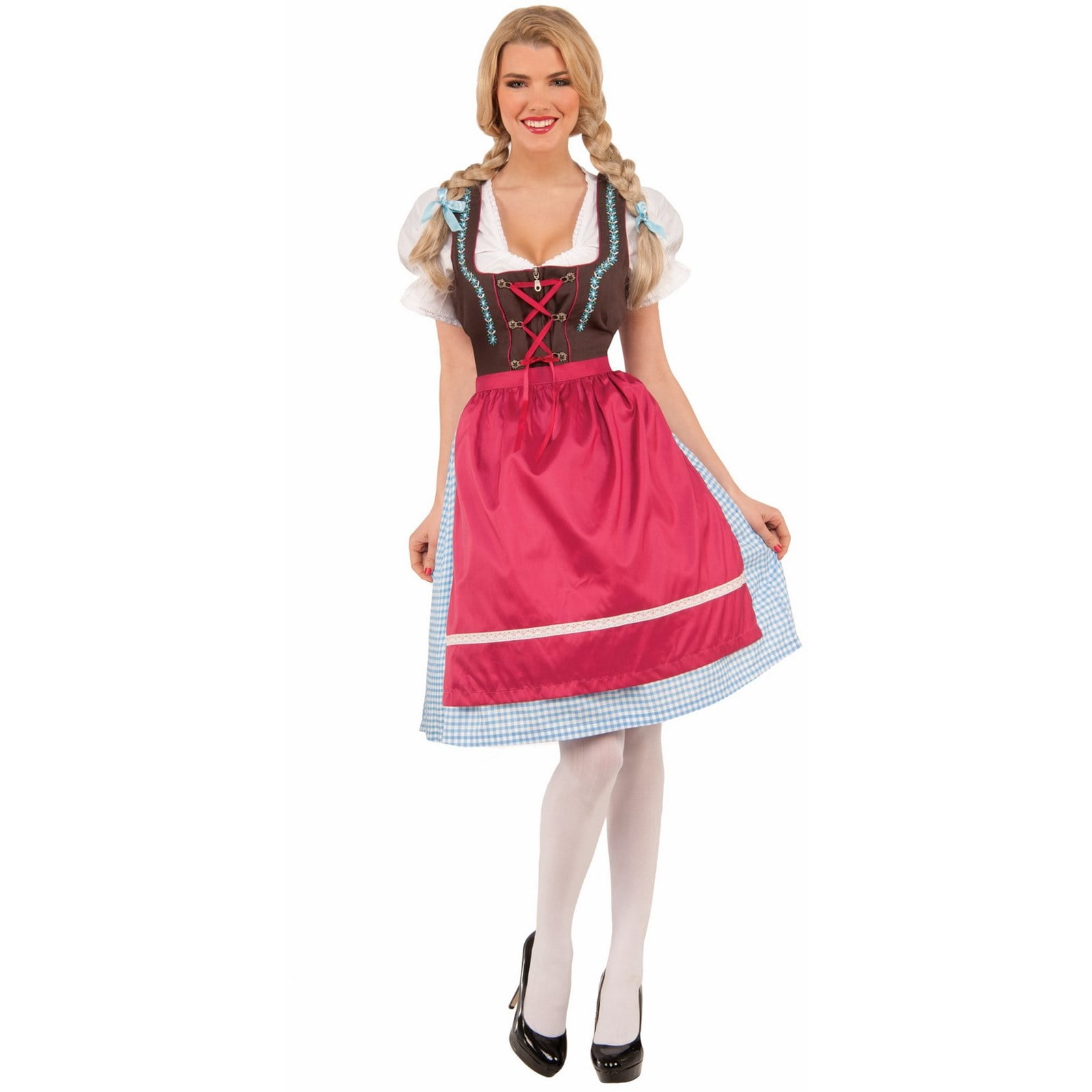 Womens Red Beer Maiden German Girl Top Costume