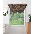 thumbnail image 2 of Waterfall Valances for Windows, Retro Brown Door Kitchen Sheer Valance Curtains, Country Vintage Wooden Door Rod Pocket Elegant Swag Valances for Living Room Bedroom, 47.2"x38.5", 3 Panel, 2 of 8