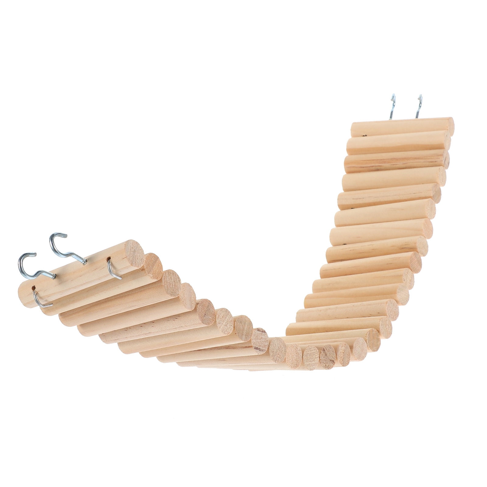 MERRYHAPY 1Pc Beige Wooden Hamster Ladder Bridge for Pet Cage Climbing and Chewing
