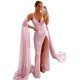 thumbnail image 3 of Vestidos largos de fiesta de lentejuelas de sirena brillantes para mujer, con abertura alta, cuello en V, tirantes finos con purpurina, vestidos formales de fiesta de noche, 3 of 5