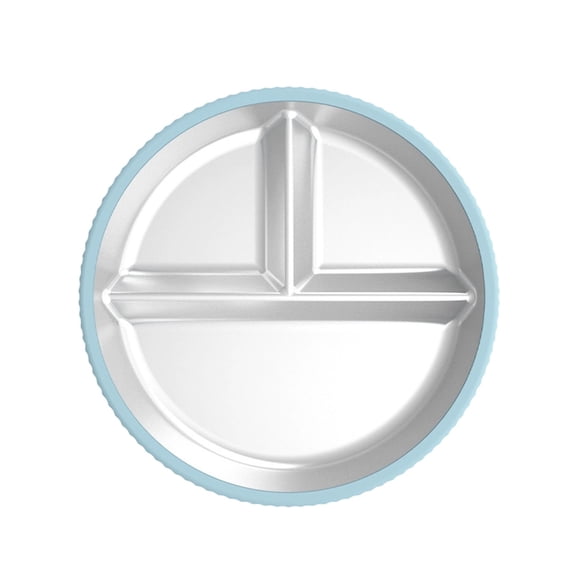 Stainless Steel Compartment Plate with Detachable Silicone Suction Base, Secure Baby & Toddler Tray