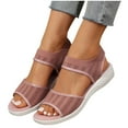 thumbnail image 4 of LOVZFMLL Women's Sandals 2025 Comfort Walking Hiking Wedges Sandals with Arch Support Open Toe Ankle Strap Casual Summer Sandals Pink 6, 4 of 4