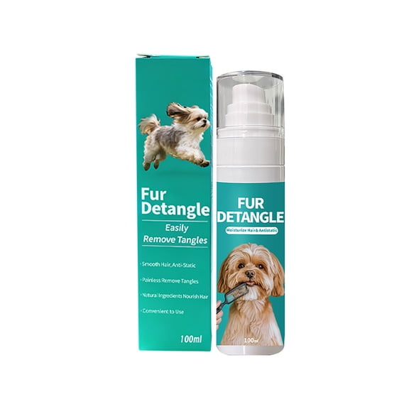 Pet Detangling Spray for Dogs and Cats, Nourishing Knot Removal and Grooming Aid, Reduces Flyaway Hair, Supports Coat Health, 100ml