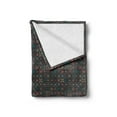 thumbnail image 2 of Ethnic Soft Flannel Fleece Throw Blanket, Bohemian Square Formations of Ornamental Motifs in Various Colors, Cozy Plush for Indoor and Outdoor Use, 50" x 60", Dark Taupe Multicolor, by Ambesonne, 2 of 5