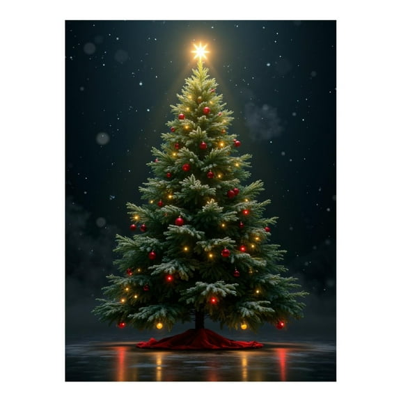 Diamond Art Kit for Adults, Christmas Tree Night Scene Diamond Painting for Adults Beginners, 5D DIY Diamond Art Painting Kits, Colorful Diamond Painting Craft for Home Decor 12x16