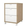 thumbnail image 4 of Tvilum Sign Mobile Cabinet with 3 Drawers, Jackson Hickory and White, 4 of 16