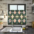 thumbnail image 4 of Yayeee Kitchen Curtains Tier Pair Light Filtering 27"x36" Rod Pocket Short Cafe Window Panel, Pink Geometric Flowers, 4 of 7
