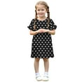 thumbnail image 6 of Pounoo New Kids Dresses Girls Toddler Girls Dress Muslin Cotton Girls Smocked Dress Puff Sleeve Summer Casual Little Girls Dresses Girls Dresses 7-8, 6 of 10