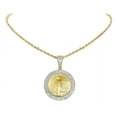 thumbnail image 6 of Men's Yellow Gold 22K Liberty Coin 1/4 OZ Genuine Diamonds Pendant Charm 0.65 ct, 6 of 7