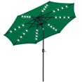 thumbnail image 2 of HomGarden 10FT Outdoor Solar Patio Umbrella, 32LED Lights 8 Aluminum Ribs, Fade-Resistant, Green, 2 of 10