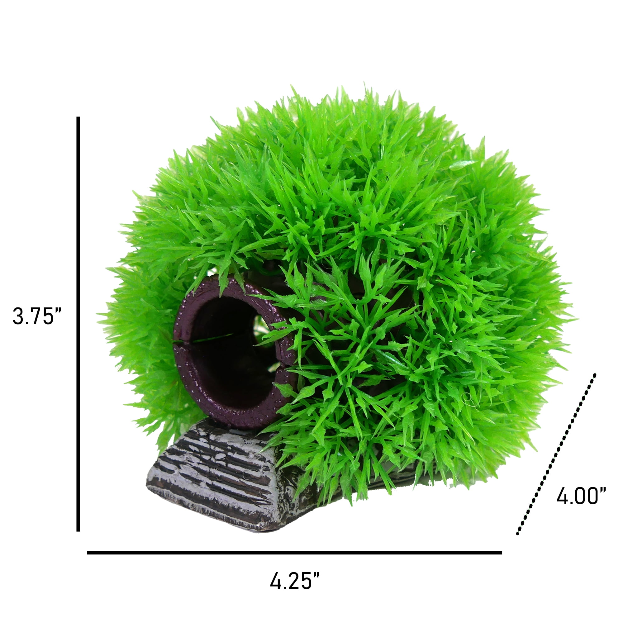 Penn-Plax Deco-Replicas Realistic Green Grass Hideaway with Swim Through Hole - Decoration For Aquariums and Fish Tanks