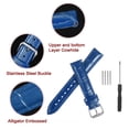 thumbnail image 4 of Uxcell Leather Watch Band 23mm Embossed Pattern Cowhide Watch Strap Replacement with Spring Bars Blue, Silver, 4 of 6