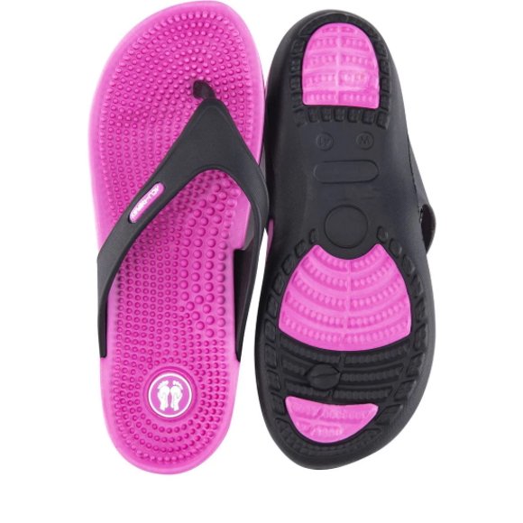 Relaxus Flip Flops –  Massage Sole – Reflexology Sandals – Arch Support – Shock Absorbing – Anti Slip – Lightweight –  Fuchsia (Small) Size: 7   Women