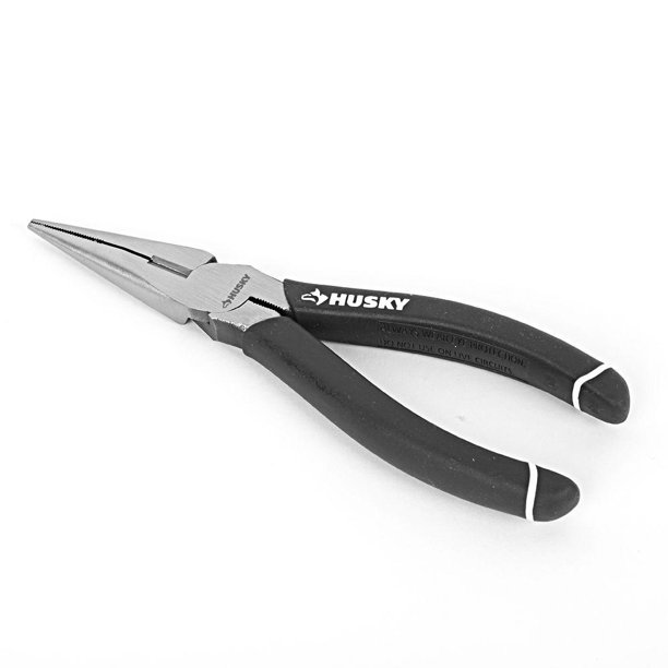 Husky Pliers 6 Inch Long Nose High Leverage Tool Precision Knife Anvil