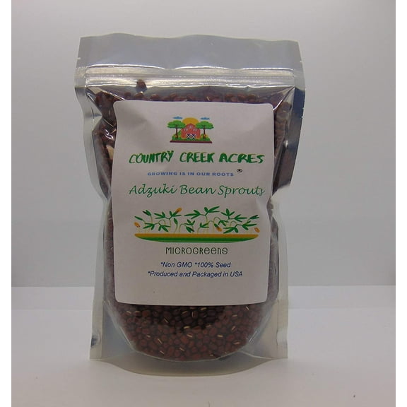 Adzuki Bean Seed, Microgreen, Sprouting, 16 OZ, Non GMO - Country Creek LLC Brand - High Sprout Germination- Edible Seeds, Gardening, Hydroponics, Growing Salad Sprouts Product Name
