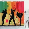 thumbnail image 1 of Hip Hop Shower Curtain, Girl Dancer Crew Silhouettes Performing Theme Splashed Effect Colorful Background, Fabric Bathroom Set with Hooks, 69W X 75L Inches Long, Multicolor, by Ambesonne, 1 of 3