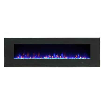 

Paramount Mirage 60 Inch Wall Mounted Electric LED Flame Fireplace Black