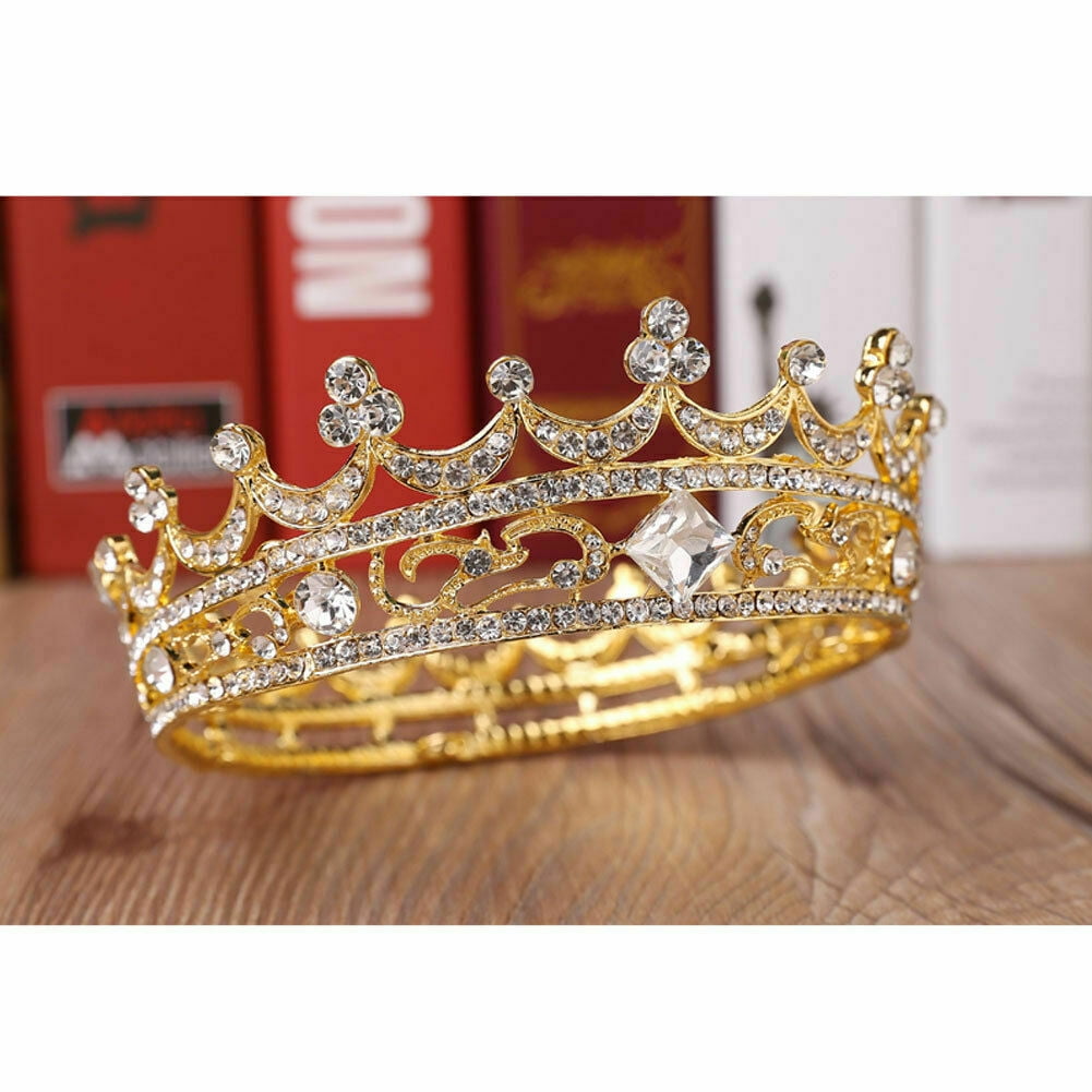 4.5cm High 3 Colours Heart Crystal Wedding Bridal Party Pageant Prom Tiara Crown 