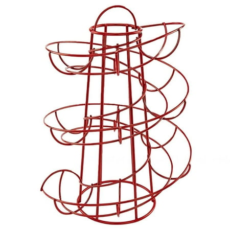 

Creative Spiral Egg Iron Rack for Storing Eggs in The Cupboard Saving Space The Egg Rack can Hold 20 Eggs. Red
