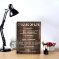 thumbnail image 3 of 7 Rules of Life Wall Art Motivational Inspirational Poster Printed on Canvas Wall Decor for Living Room or Office Size11.5 x 15 Inch Framed Canvas Prints For Bedroom or Home Art Decoration Ready to, 3 of 6
