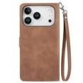 thumbnail image 3 of For iphone 17 Pro 6.3-inch Case, Wallet for Women Men, Durable PU Leather Magnetic Flip Lanyard Strap Wristlet Zipper Card Holder Wallet Phone Case for iphone 17 Pro, 3 of 10
