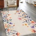 thumbnail image 2 of Spring Floral Area Rugs 2.7'x5', Washable Small Throw Rugs for Kitchen Bedroom, Elegant Flowers Farmhouse Botanical Rustic Indoor Outdoor Rug Non-Slip Low Pile Carpet Runner Reversible Floor Mats, 2 of 8