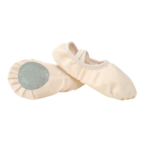 EnJoCho Girls Canvas Ballet Slippers - Soft Sole Breathable Flexible, Adjustable Strap Toddler Ballet Shoes for Dance Clas𝗌 Rehearsal, Kids Yoga Practic𝖾 Shoes for Holiday and Christmas Season