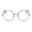 Black, variant on Classic Unisex Metal Frame Glasses For Adults Timeless Rounded Clear Lens Fashion Eyewear Silver