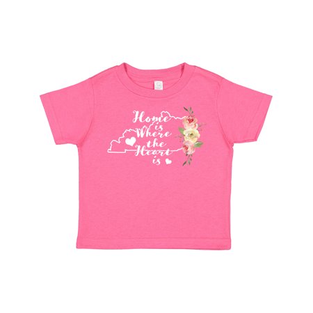 

Inktastic Kentucky Home is Where the Heart is with Watercolor Floral Boys or Girls Toddler T-Shirt