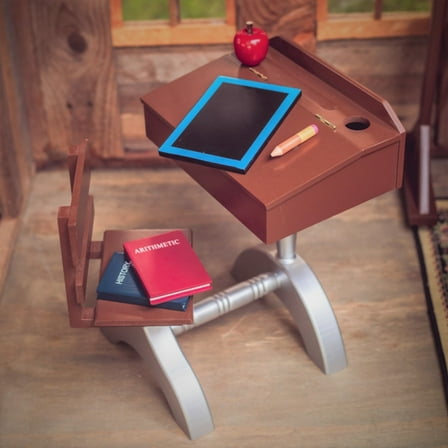 The Queen's Treasures 18 In Doll Furniture, 1940’s Style Wooden School Desk. Includes Desk with Accessory Storage, Intended for use with American Girl Dolls