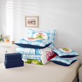 thumbnail image 6 of Manfei Classic Plaid 7pcs Queen Bedding,Festive Christmas Bedding Comforter Set Queen,Blue White Green,Navy Blue Reversible, 6 of 7