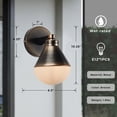 thumbnail image 2 of Modern Bronze Vanity Light, Wall-Mounted Sconce with Semi Globe Glass Shade, Hand-polished Wall light, Single indoor Sconce Beside Mirror, for Bathroom, Bedroom, Living Room, Entryway, Hallway, 2 of 10