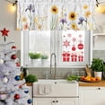 thumbnail image 5 of Sunflower Curtain Valances for Windows, Kitchen Valance Window Treatments Panel 2 Pack, Watercolor Yellow Summer Botanical Rod Pocket Short Curtains for Bathroom Bedroom 60 x 18 Inch, 5 of 8