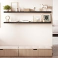 thumbnail image 2 of Ballucci 60" Floating Shelves, 2-Pack Wood Wall Shelf Set with Invisible Brackets, 8" Deep, Black, 2 of 8
