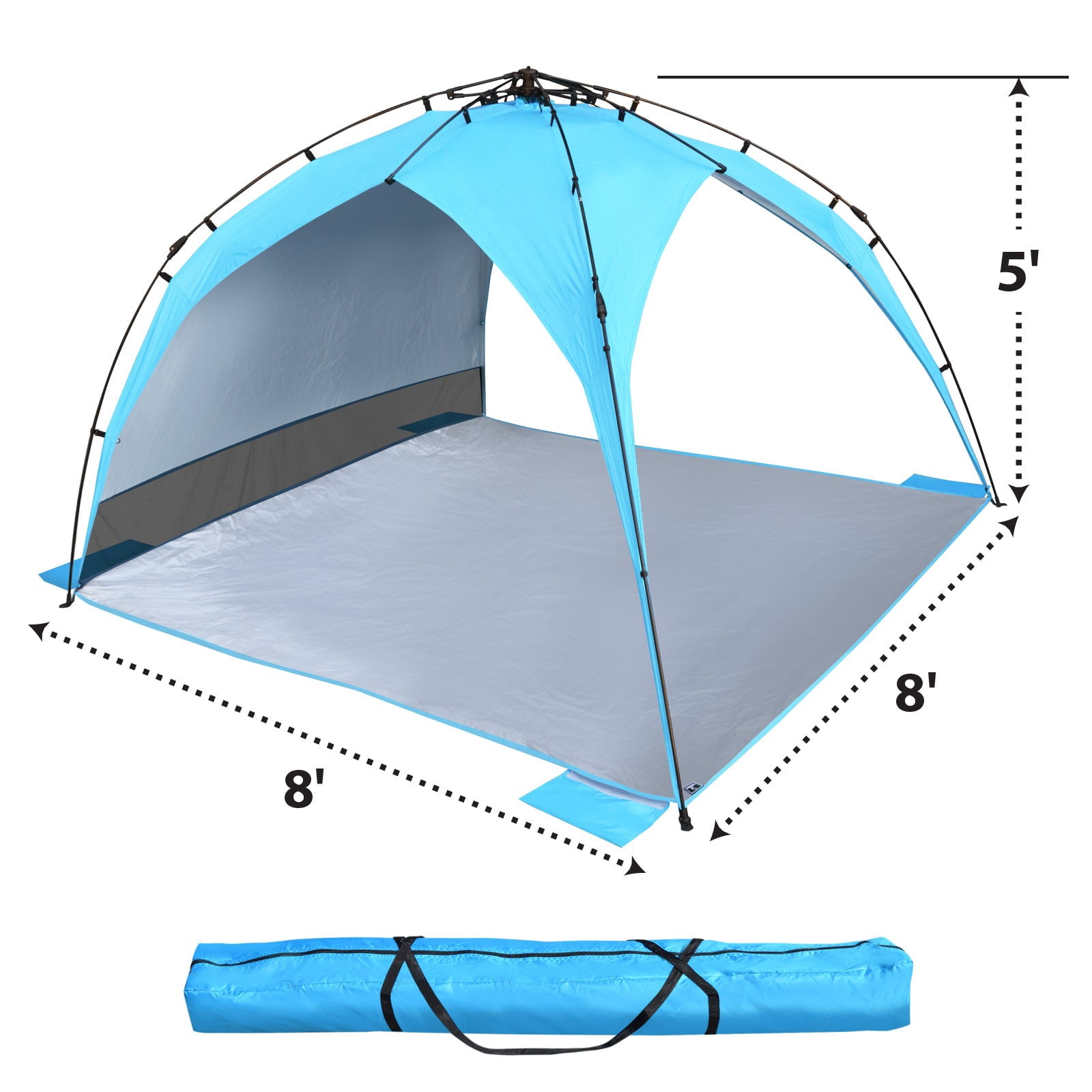 SUNNYOUTDOOR 8'x8'x5' Large Camping Tent Portable Pop up Beach Canopy Sunshade Shelter Sport