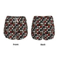 thumbnail image 6 of Sigee Houndstooth Green Red for Women's Athletic Shorts High Waisted Running Shorts Pocket Sporty Short Gym Elastic Workout ShortsXX-Large, 6 of 9